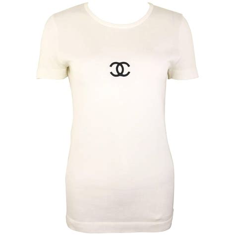 chanel white t shirt women's|chanel white pocket shirt.